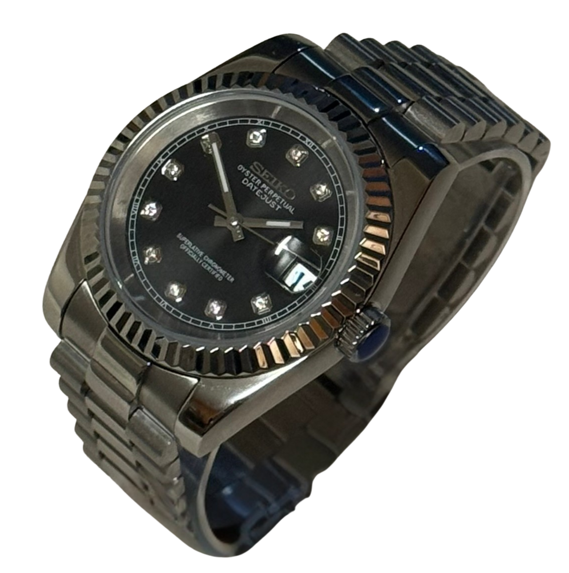 Seiko Mod Datejust- Black Crystal