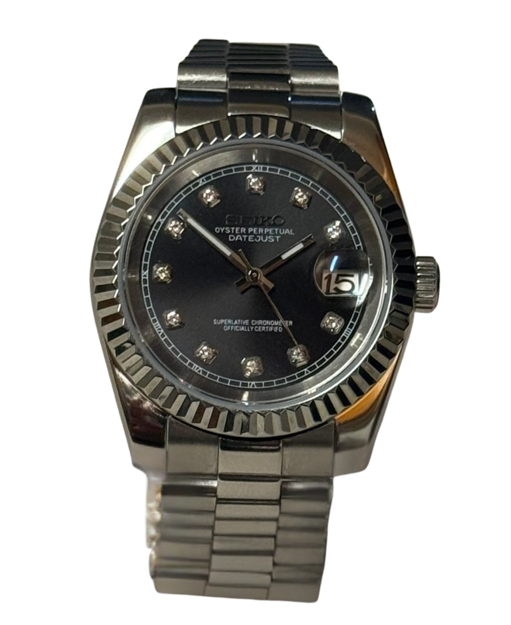 Seiko Mod Datejust- Black Crystal