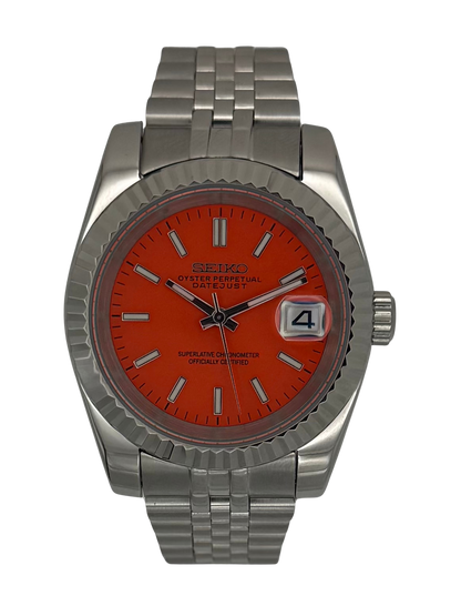 Seiko Mod Datejust - Vibrant Orange