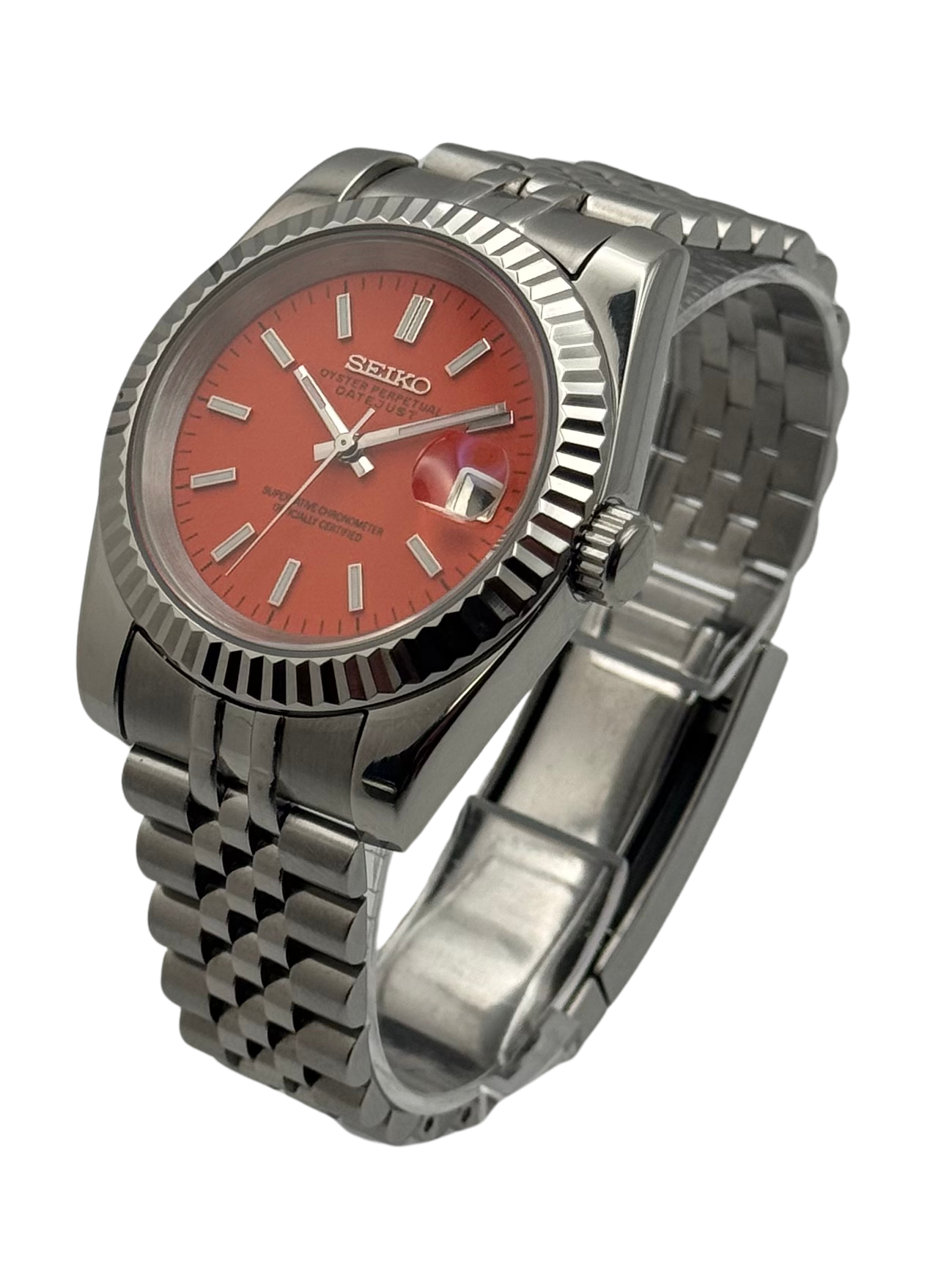 Seiko Mod Datejust - Vibrant Orange